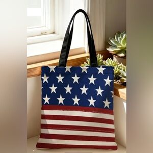 American Flag Star & Stripe Tote Bag - Navy, Red & White
